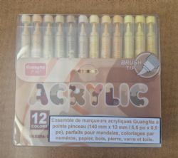 GUANGNA – ENSEMBLE DE 12 MARQUEURS ACRYLIQUES À POINTE PINCEAU - COULEURS PEAU